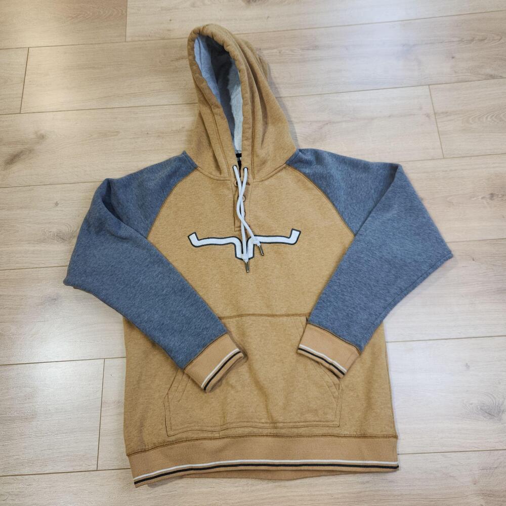 Kimes Ranch Hoodie Mens Medium Brown Gray Longhorn Pullover Fleece Sweatshirt